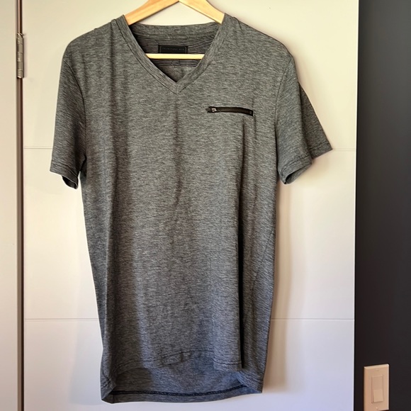 Men’s short sleeve T-shirt, with zipper detail - Picture 1 of 2